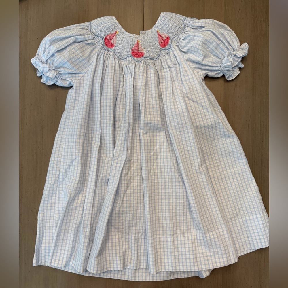 Petit Ami Blue and Pink Smocked Dress Petite Ami 2t GUC